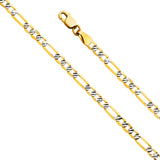 Two-Toned Light Figaro Fancy D.C White Pave Chain