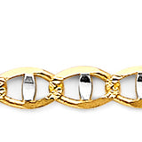 Two-Toned Light Figaro Fancy D.C White Pave Chain