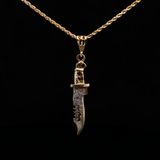 Knife necklace with dimonds anc rubies