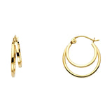 14K 2 Line Hollow Hoop Earrings (18mm) (ER16)