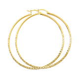 14KY DC 2.8mm Hollow Round Tube Hoop Earrings (55mm) (ER69)