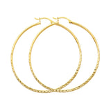 14KY DC 2.8mm Hollow Round Tube Hoop Earrings (45mm) (ER70)