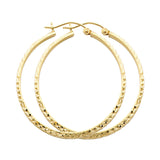 14KY DC 2.8mm Hollow Round Tube Hoop Earrings (35mm) (ER71)