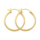 14KY DC 2.8mm Hollow Round Tube Hoop Earrings (25mm) (ER72)