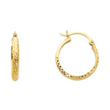 14KY DC 2.8mm Hollow Round Tube Hoop Earrings (20mm) (ER73)