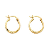 14KY DC 2.8mm Hollow Round Tube Hoop Earrings (15mm) (ER74)
