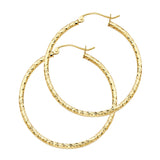 14KY Silk DC 1.5mm Round Tube Hoop Earrings (25mm) (ER108)