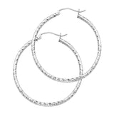 14KW Silk DC 1.5mm Round Tube Hoop Earrings (25mm) (ER108W)