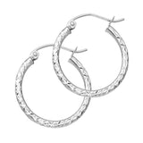 14KW Silk DC 1.5mm Round Tube Hoop Earrings (20mm) (ER109W)