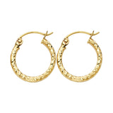 14KY Silk DC 1.5mm Round Tube Hoop Earrings (15mm) (ER110)
