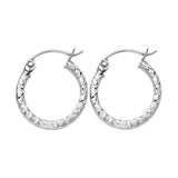14KW Silk DC 1.5mm Round Tube Hoop Earrings (15mm) (ER110W)