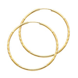 14KY 1.5mm Budded DC Endless Hoop Earrings (38mm) (ER146)