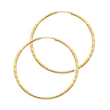 14KY 1.5mm Budded DC Endless Hoop Earrings (28mm) (ER147)