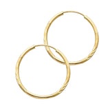 14KY 1.5mm Budded DC Endless Hoop Earrings (23mm) (ER148)