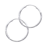 14KW 1.5mm Budded DC Endless Hoop Earrings (23mm) (ER148W)