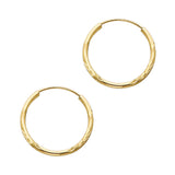 14KY 1.5mm Budded DC Endless Hoop Earrings (19mm) (ER149)