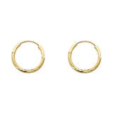 14KY 1.5mm Budded DC Endless Hoop Earrings (14mm) (ER151)