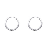 14KW 1.5mm Budded DC Endless Hoop Earrings (14mm) (ER151W)