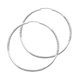 14KW 2mm Budded DC Endless Hoop Earrings (50mm) (ER153W)