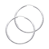 14KW 2mm Budded DC Endless Hoop Earrings (40mm) (ER154W)