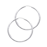 14KW 2mm Budded DC Endless Hoop Earrings (30mm) (ER155W)