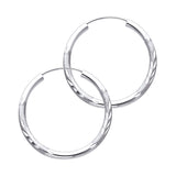 14KW 2mm Budded DC Endless Hoop Earrings (25mm) (ER156W)