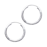 14KW 2mm Budded DC Endless Hoop Earrings (20mm) (ER157W)