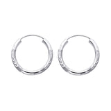 14KW 2mm Budded DC Endless Hoop Earrings (1 7mm) (ER158W)