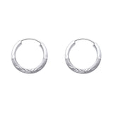 14KW 2mm Budded DC Endless Hoop Earrings (15mm) (ER159W)