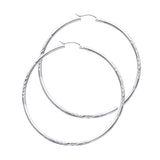 14KW 2mm Budded DC Round Tube Hoop Earrings (55mm) (ER161W)