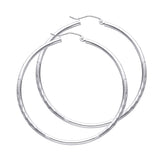 14KW 2mm Budded DC Round Tube Hoop Earrings (45mm) (ER162W)