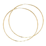 14KY 1.5mm Faceted Round Tube Hoop Earrings (65mm) (ER178)