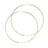 14KY 1.5mm Faceted Round Tube Hoop Earrings (55mm) (ER179)