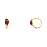 14KY Ladybug Huggies Earrings (ER287) (ER287)