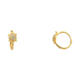14KY Turtle CZ Huggies Earrings (ER288) (ER288)