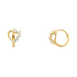 14KY Heart Huggies Earrings (ER300) (ER300)