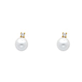 14KY CZ Pearl Earrings (ER437) (ER437)
