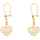 14KY Heart Earrings (ER543)