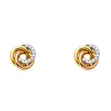 14K 3C CZ Earrings (ER548) (ER548)