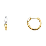 14K 2T CZ Huggies Earrings (ER618)