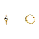 14K 2T Flower Huggies Earrings (ER629)