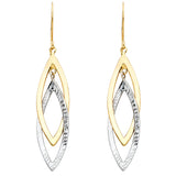 14K 2T Hollow Design Tube Earrings (ER698)
