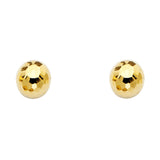 14KY 8mm D Ball Earrings with Puch-back (ER723)