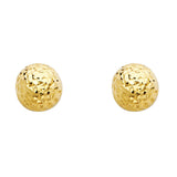14Y 9.5mm DC Hollow Ball Earrings with Puch-back (ER727)
