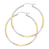 14K 2T Budded DC Hoop Earrings (ER919)