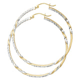 14K 2T Curled Hoop Earrings (ER922)