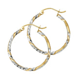 14K 2T Curled Hoop Earrings (ER925)