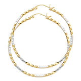 14K 2T Curled Hoop Earrings (ER931)
