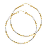 14K 2T Curled Hoop Earrings (ER932)