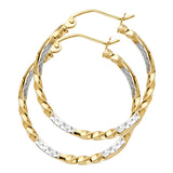 14K 2T Curled Hoop Earrings (ER933)